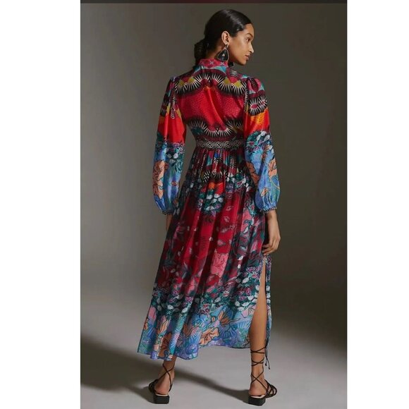 NWOT Anthropologie x Bhanuni by Jyoti Patterned Maxi Dress Size 8 - Picture 3 of 3
